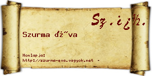 Szurma Éva névjegykártya